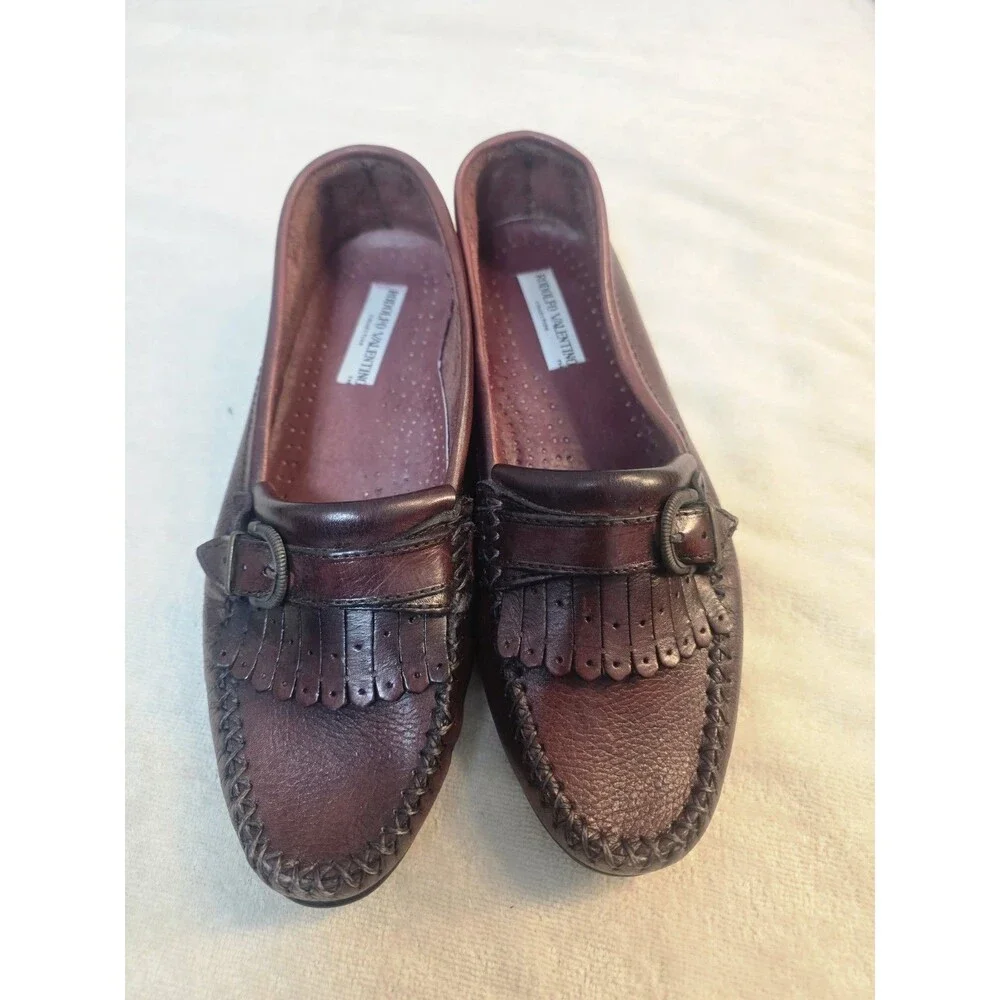 Vintage Rodolfo Valentino Men's Kiltie Tassel Leather Loafers Spain Size 9.5